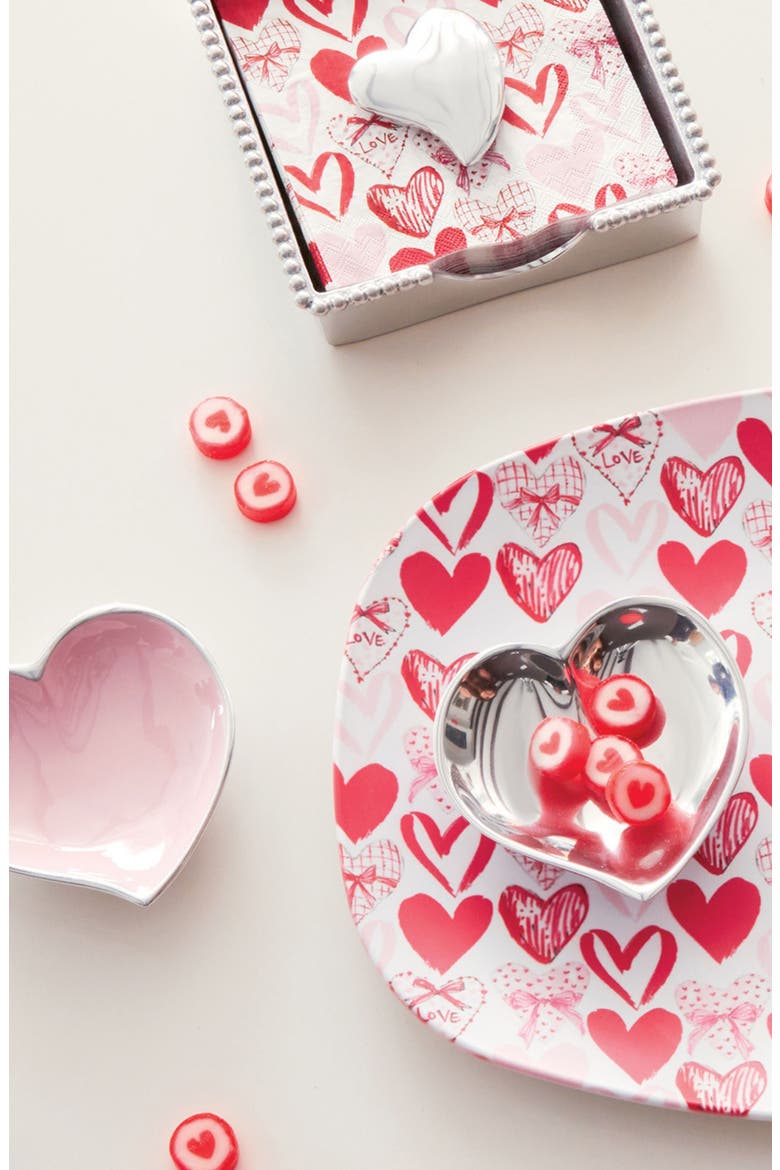 Pink Heart Trinket Dish, Alternate, color, PINK