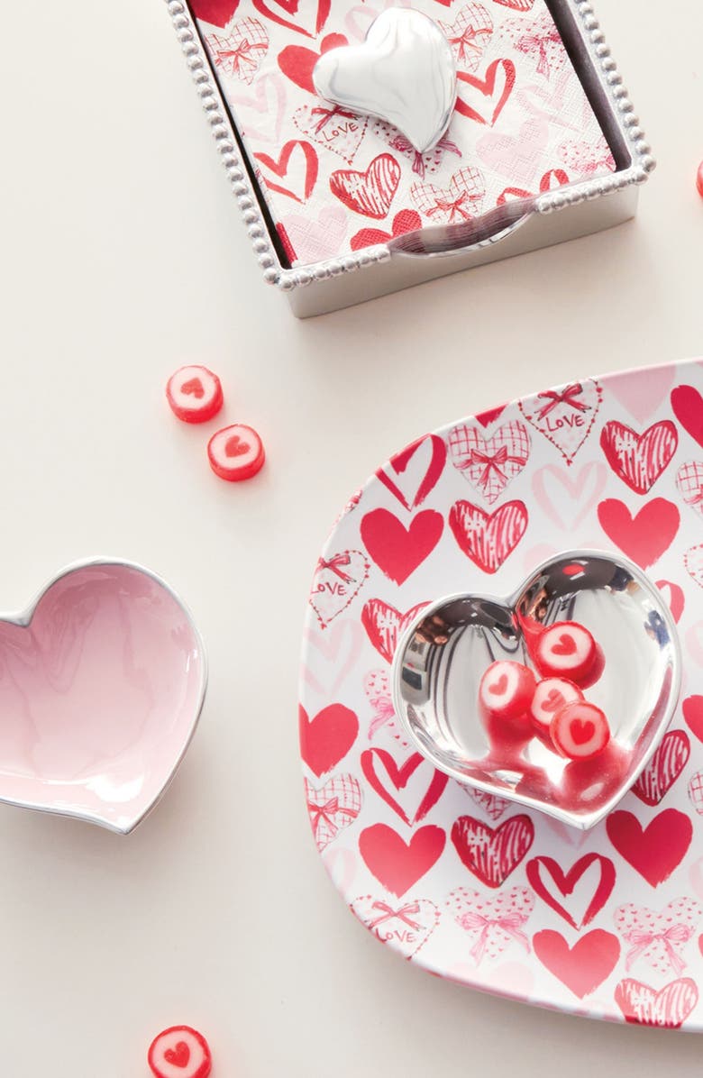 Mariposa Pink Heart Trinket Dish, Alternate, color, Pink