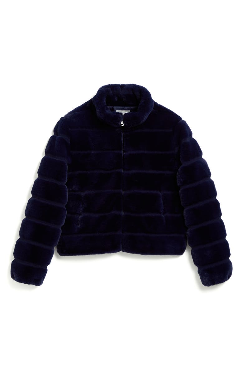 Tractr Kids' Faux Fur Jacket, Main, color, Sapphire