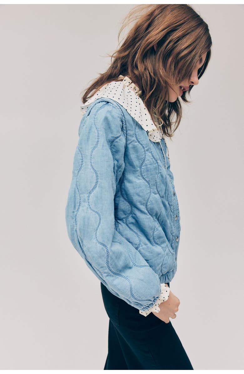 H&M Quilted Denim Jacket, Alternate, color, 