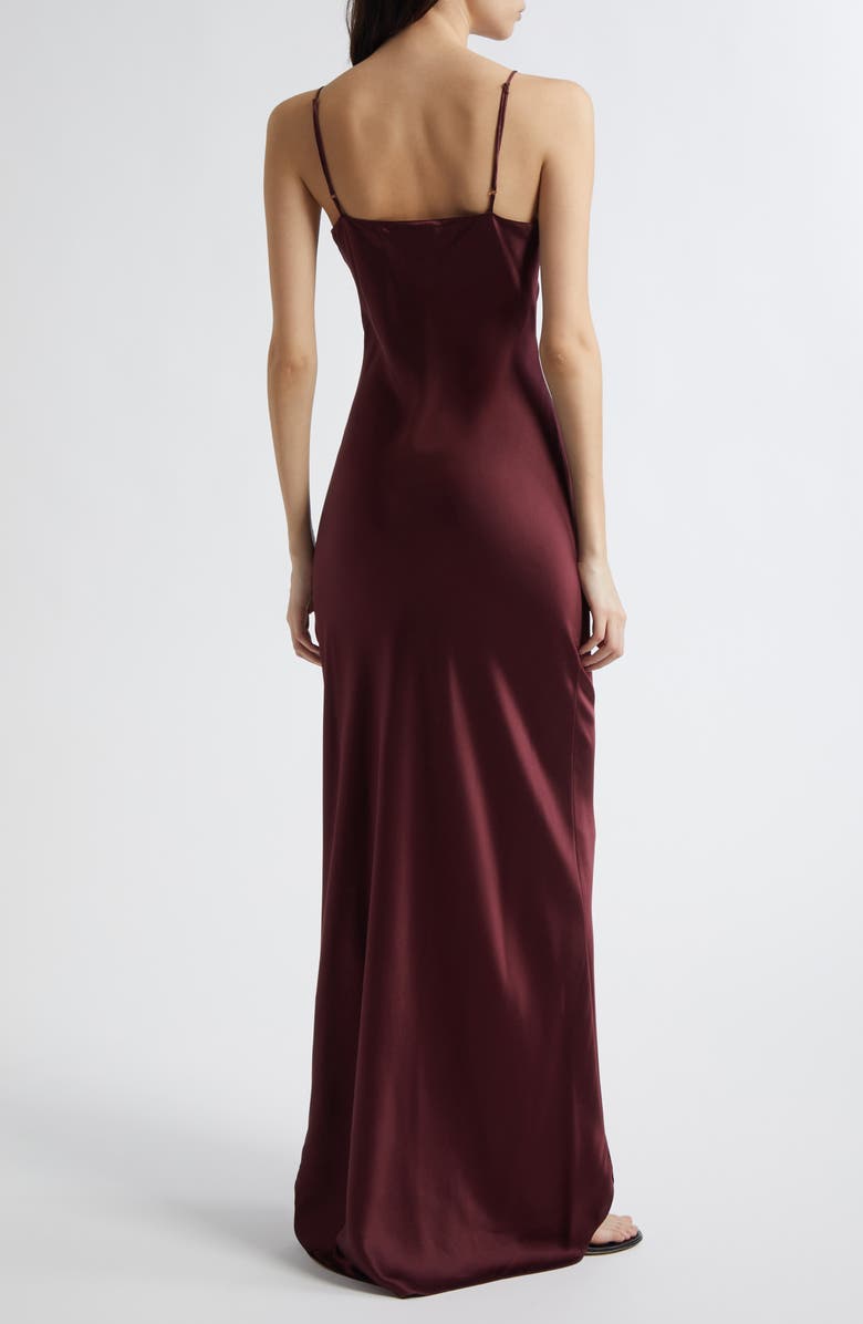 Nili Lotan Cami Silk Slipdress, Alternate, color, Claret