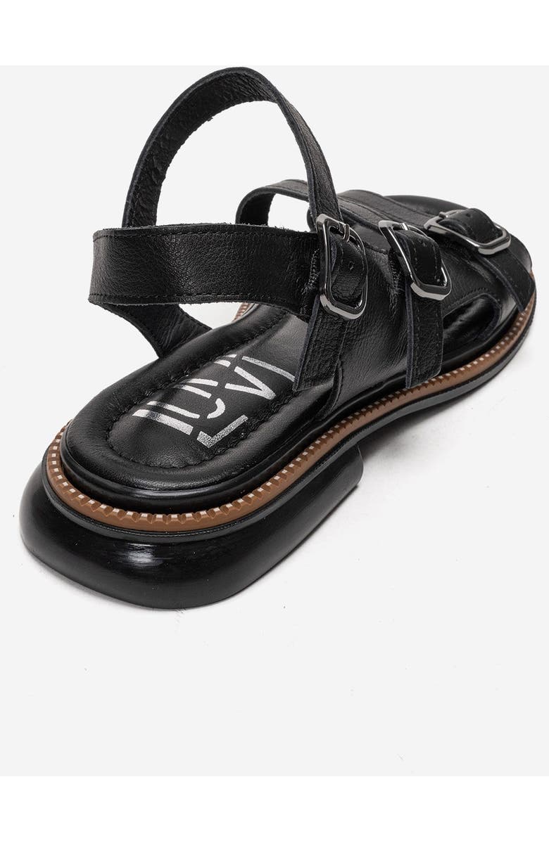 Forever & Always Shoes Morez Leather Sandal, Alternate, color, Black