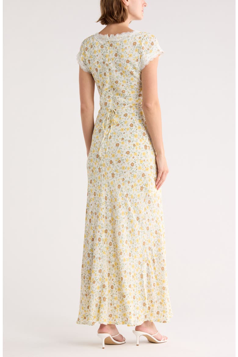 Floral Cap Sleeve Maxi Dress, Alternate, color, IVORY MULTI