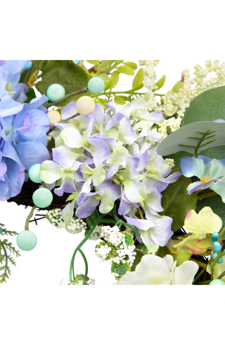 Northlight Eucalyptus, Hyacinths and Hydrangea Fern Spring Wreath - 26", Alternate, color, Blue