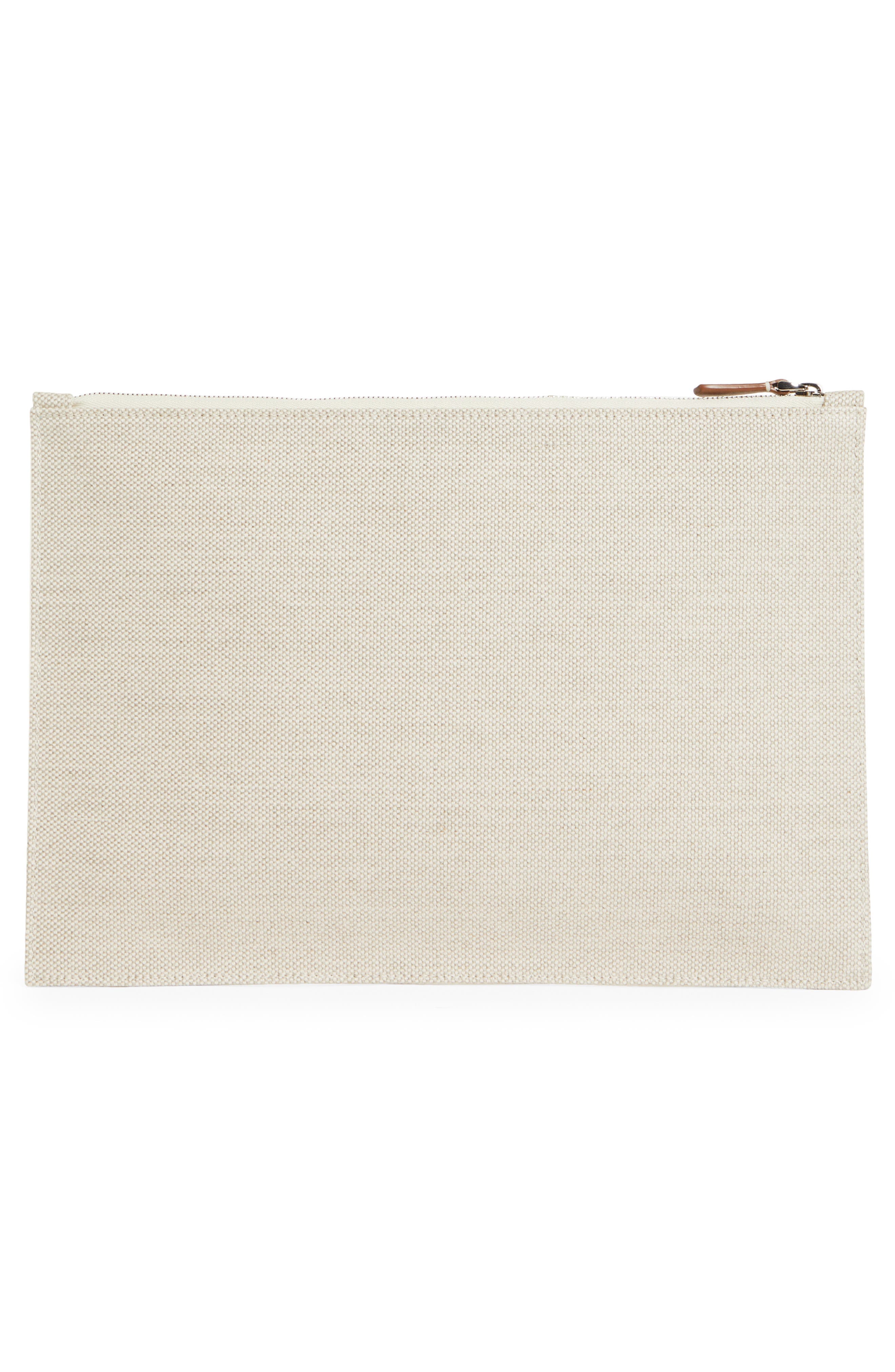 Loro Piana The Suitcase Stripe Linen & Cotton Pouch, Alternate, color, 