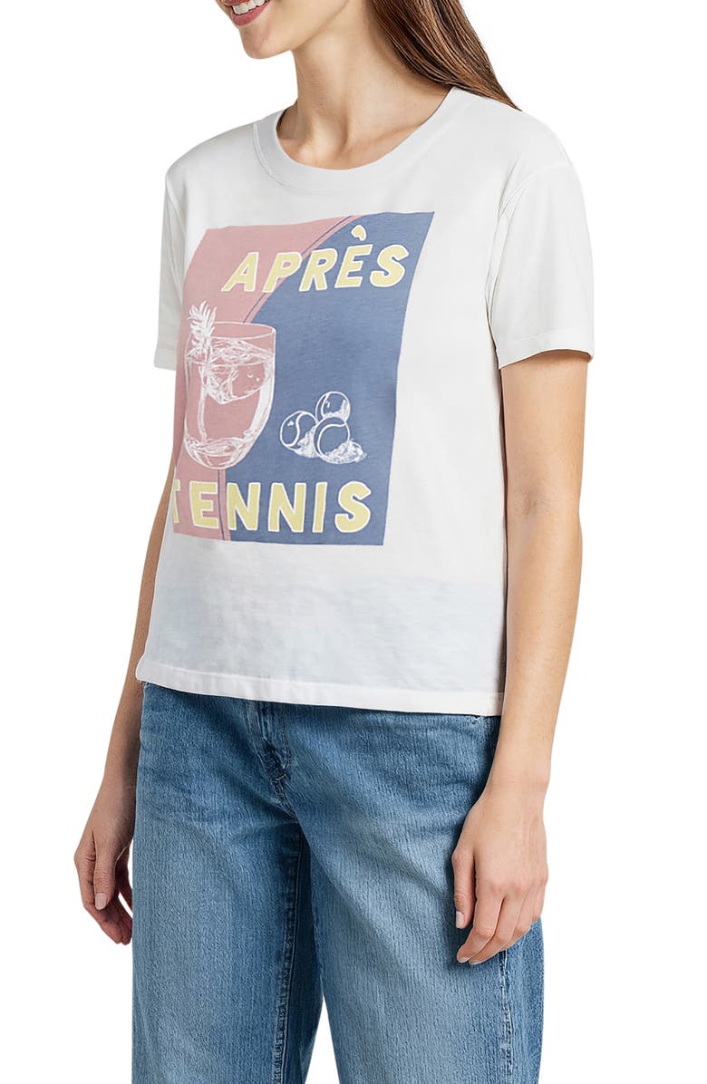 Wildfox Jamie Après Tennis Graphic T-Shirt, Alternate, color, Snow White
