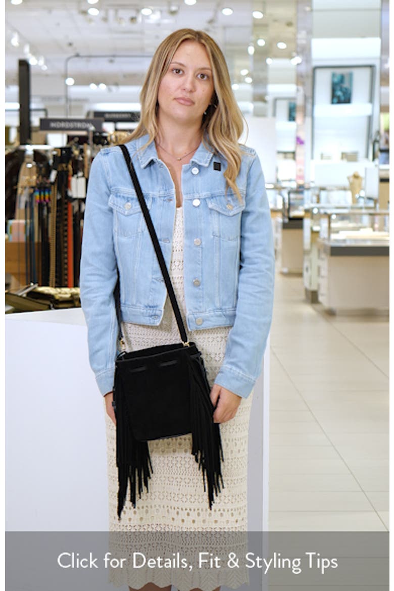 The Drawstring Suede Crossbody Bucket Bag video