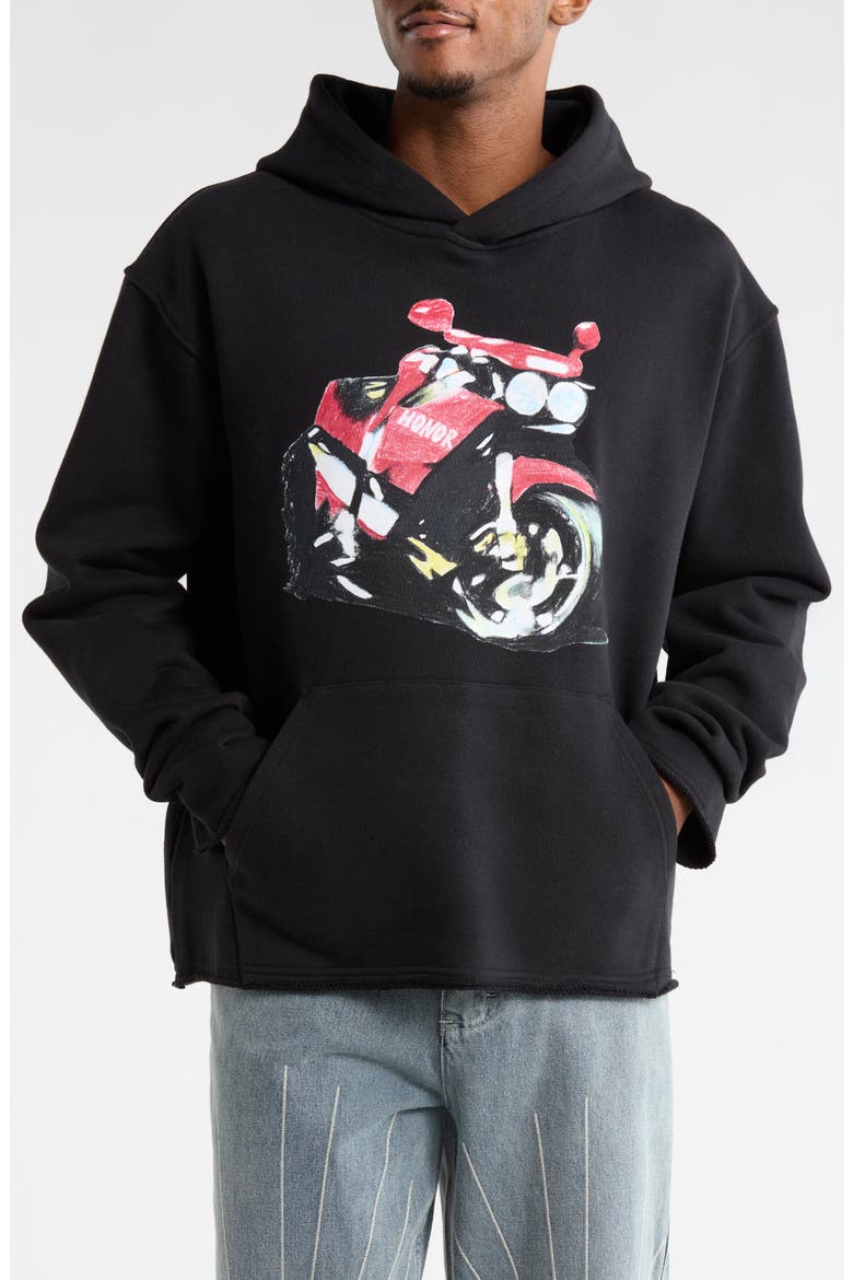 Speedbike Graphic Hoodie, Main, color, BLACK