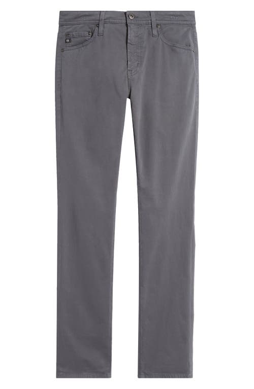 Ag Everett Sueded Stretch Sateen Slim Straight Leg Pants In Black