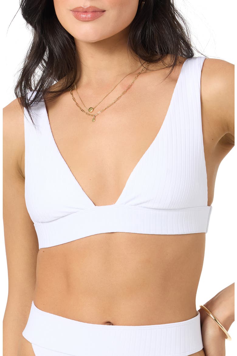 Shorebreak Rib Cancun Bikini Top, Main, color, WHITE