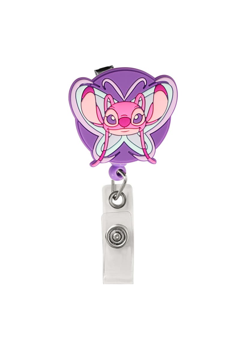 Lilo & Stitch Angel Badge Reels Retractable Official License, Main, color, Purple
