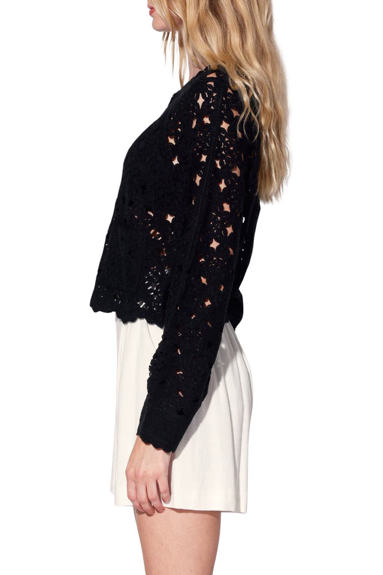 Brooke Lace Cardigan, Alternate, color, BLACK
