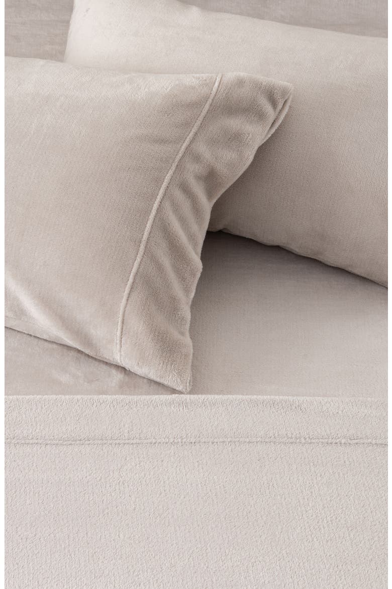 Solid Plush Velour Sheet Set, Alternate, color, STONE GREY