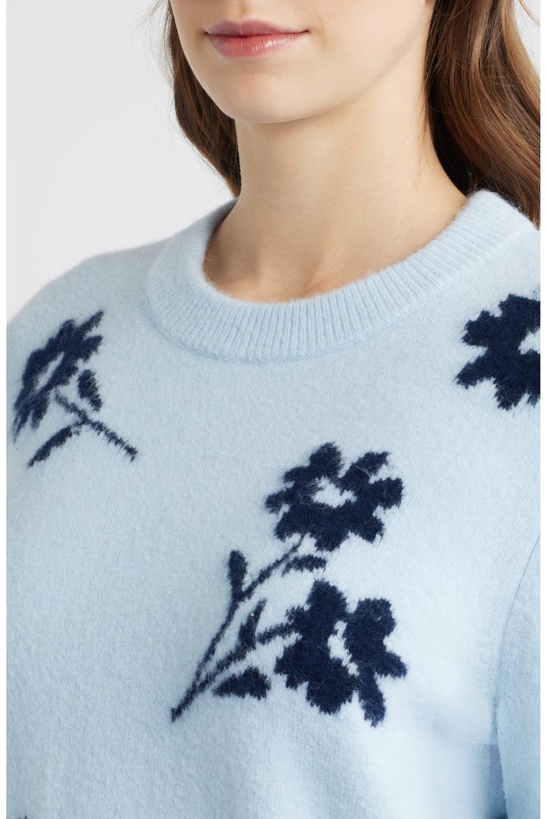 Anise Floral Crewneck Sweater, Alternate, color, WINTER BLUE FLORAL