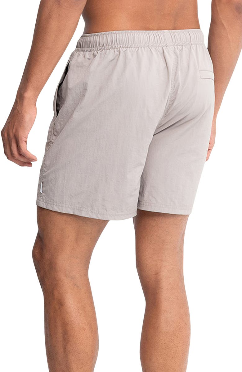 AUTO-REPLY<sup>™</sup> Sebastian Solid 5.5-Inch Nylon Swim Trunks, Alternate, color, Pumice/ Gray