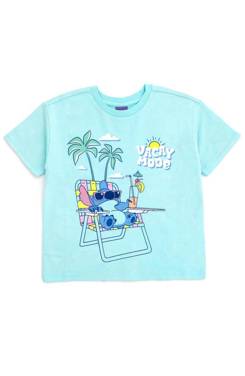 Disney Wash T-Shirt & Shorts Set, Alternate, color, Lilo & Stitch Blue