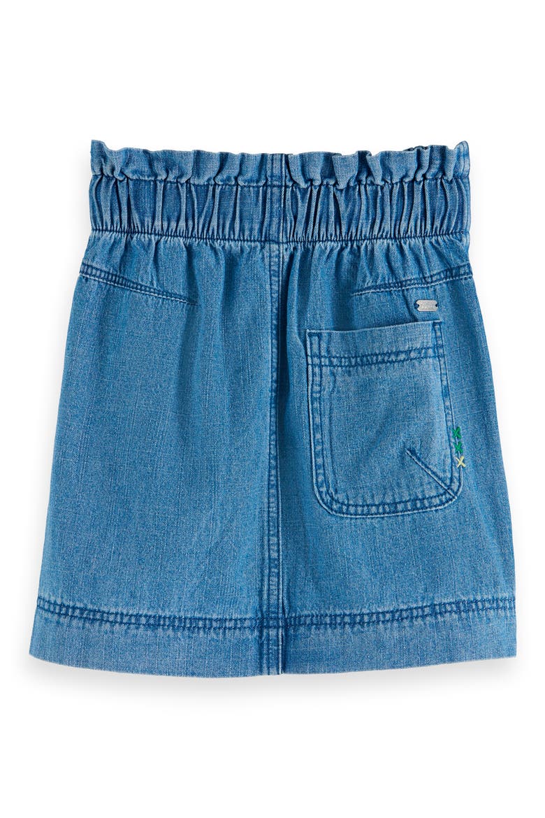 Kids' Paperbag Waist Denim Skirt, Alternate, color, WASHED INDIGO