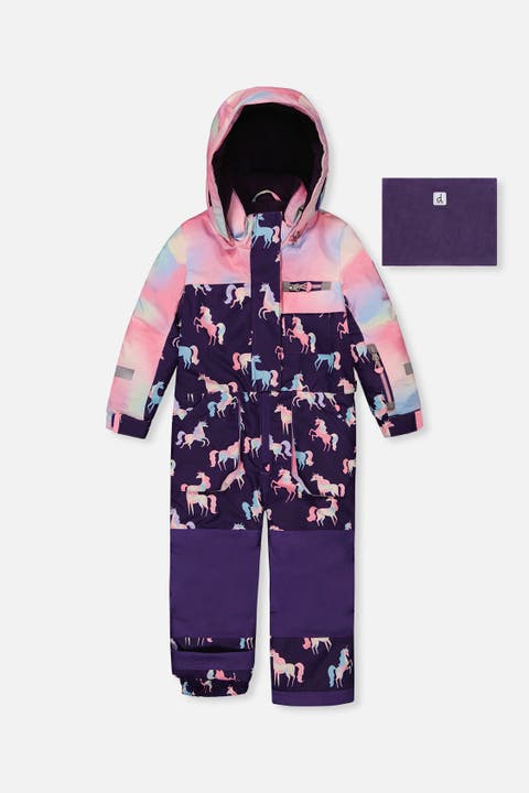 Play Unicorn Hood & Expandable Sleeve One Piece Snowsuit