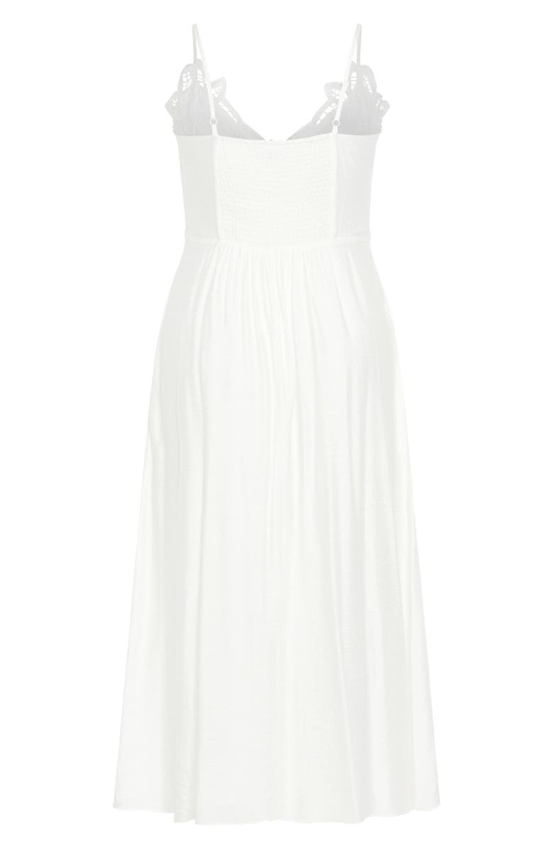 City Chic Martina Lace Trim Dress, Alternate, color, Ivory