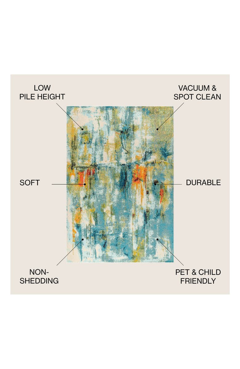 JONATHAN Y Groovy Solid Shag Area Rug, Alternate, color, Blue/Cream