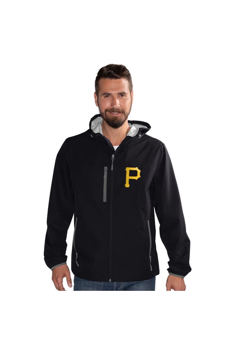 Men's G-III Sports by Carl Banks  Black Pittsburgh Pirates Double Play Hooded Lightweight Full-Zip Jacket, Main, color, Black