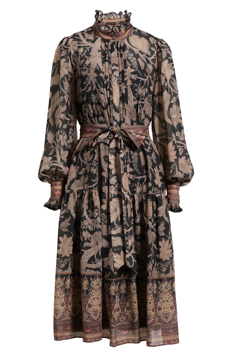 KOBI HALPERIN Moses Mixed Print Long Sleeve Dress, Alternate, color, Black Multi