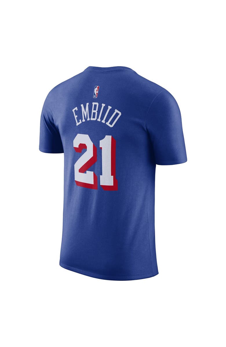 Nike Men's Nike Joel Embiid Royal Philadelphia 76ers Name & Number T-Shirt, Alternate, color, Royal