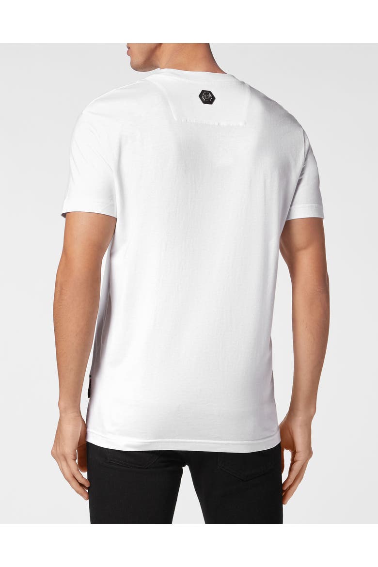 T-Shirt Round Neck Ss Flame Logos Men, Alternate, color, white