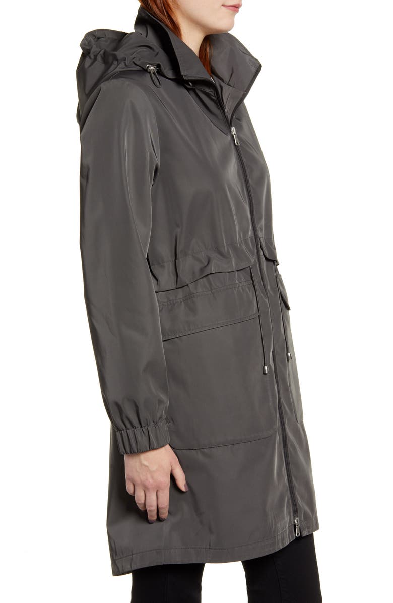 Kristen Blake Hooded Raincoat, Alternate, color, Pew
