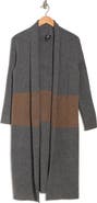 Bobeau Chevron Waist Knit Shawl Cardigan