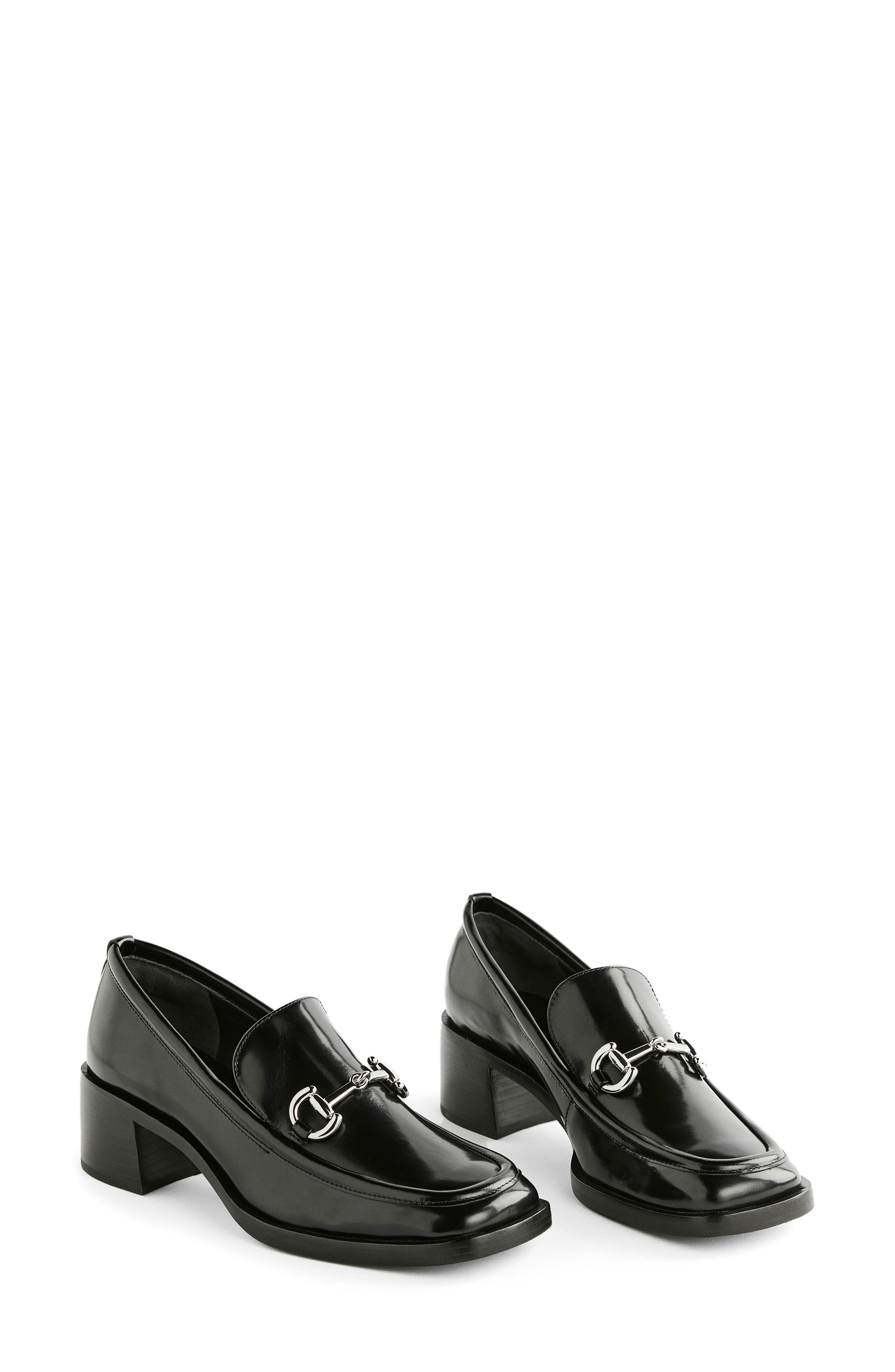 Reformation Noah Flare Heel Loafer, Main, color, 