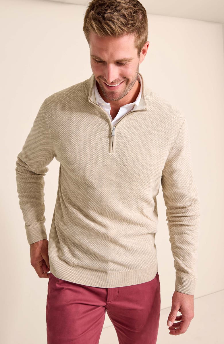 Tommy Bahama Coolside Legend IslandZone<sup>®</sup> Quarter Zip Sweater, Alternate, color, Rustic Lin