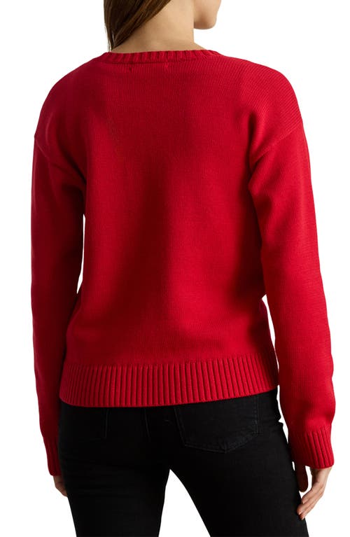 Ralph Lauren Intarsia-knit Foxhound Cotton Sweater In Red