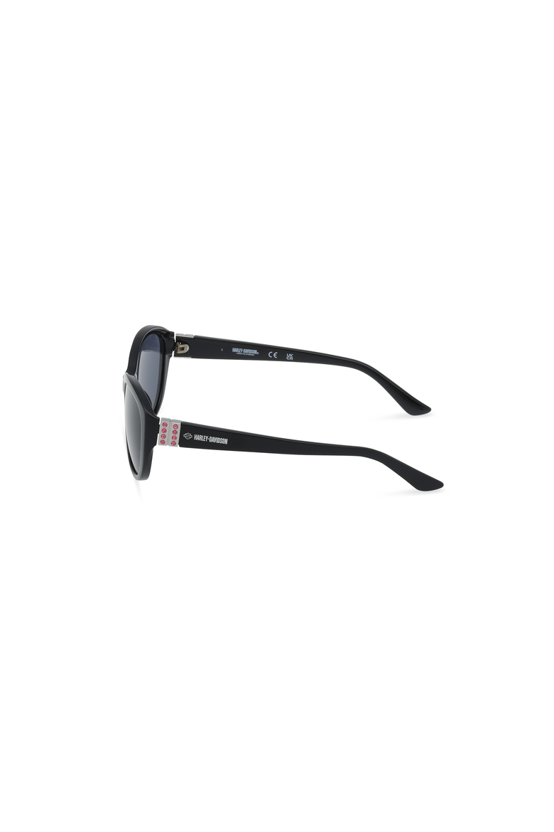 Oval Acetate Sunglasses, Alternate, color, Shiny Black / Smoke