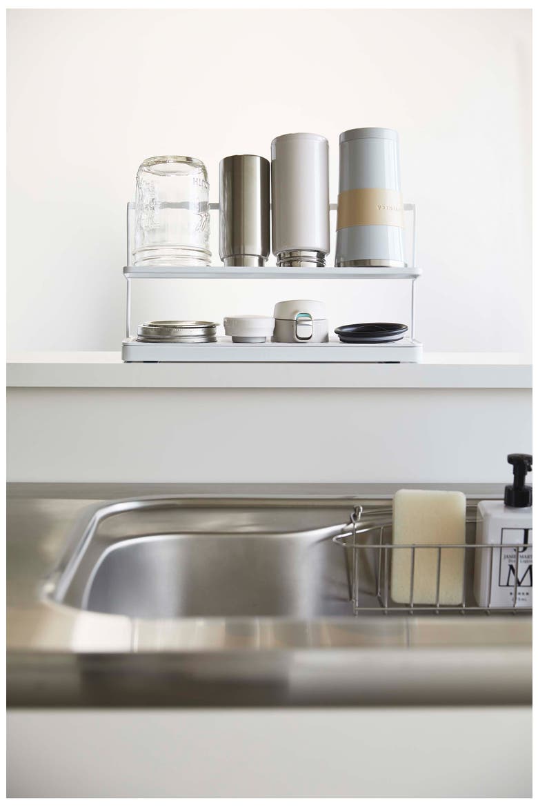 Countertop Bottle Drying Rack, Alternate, color, WHITE