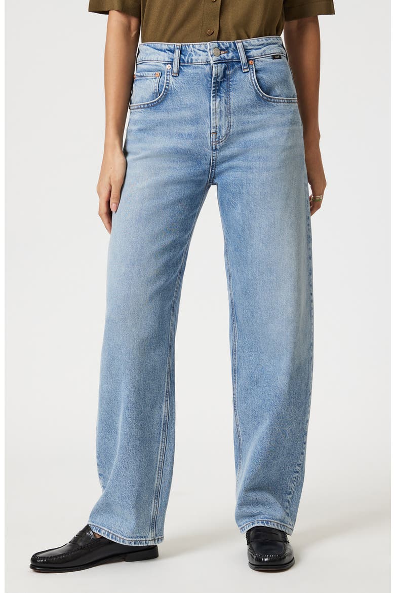 Nica High Waist Barrel Leg Jeans, Main, color, LIGHT BRUSHED CLASSIC BLUE