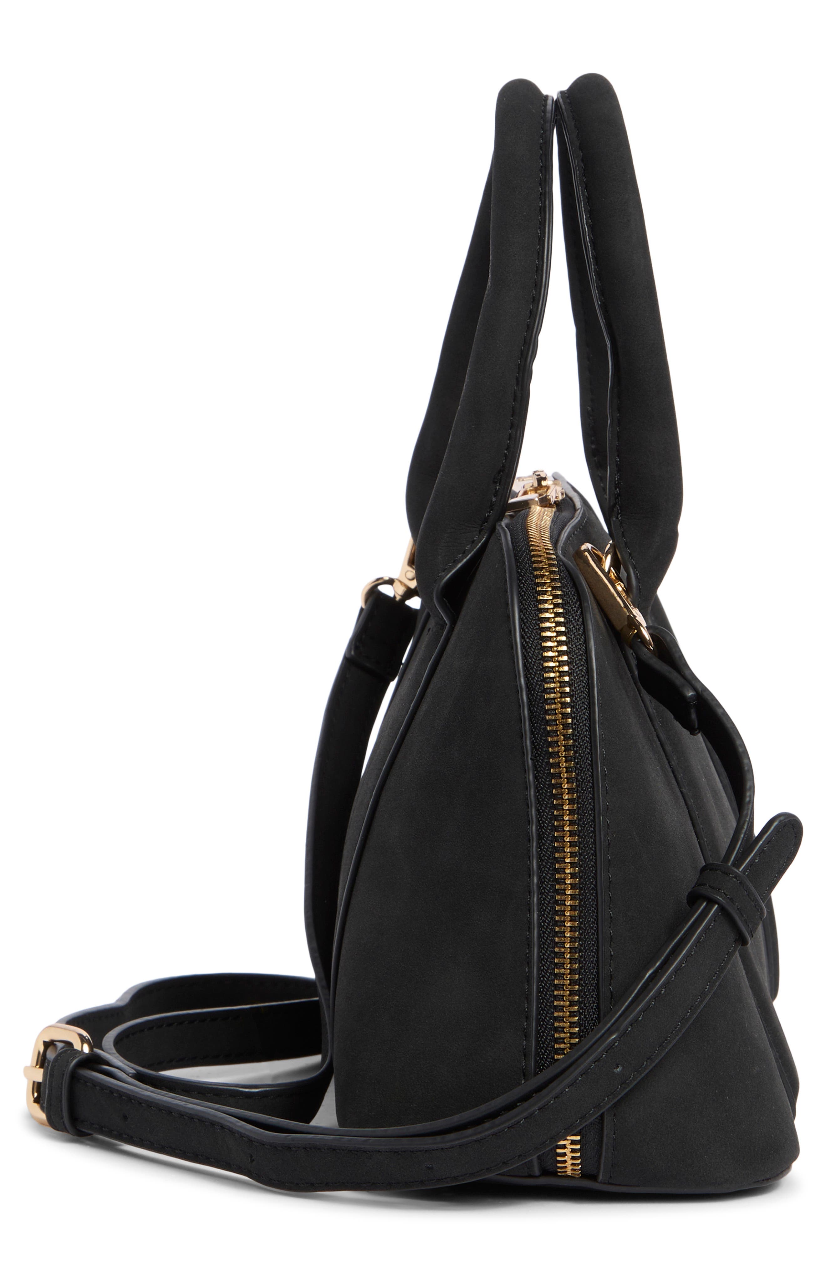 URBAN EXPRESSIONS HANDBAGS Barrel Faux Suede Shoulder Bag, Alternate, color, Black