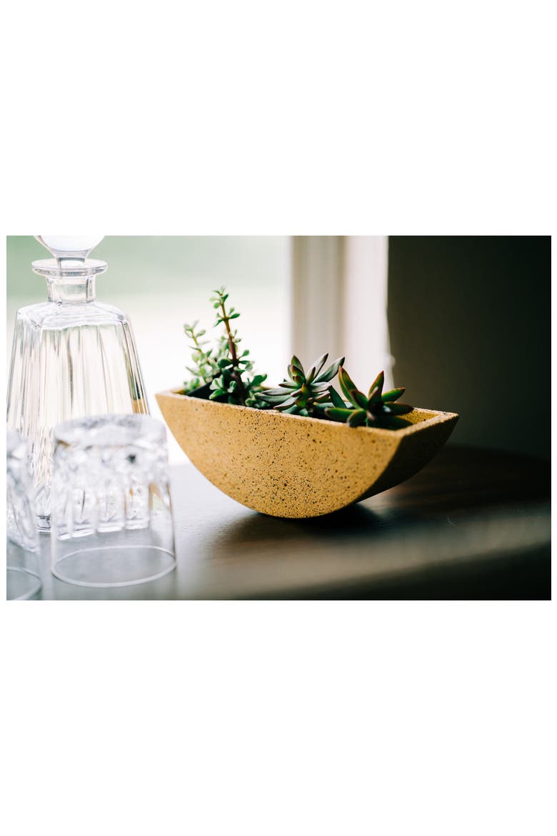 The Totter Concrete Planter, Alternate, color, MARIGOLD TERRAZZO