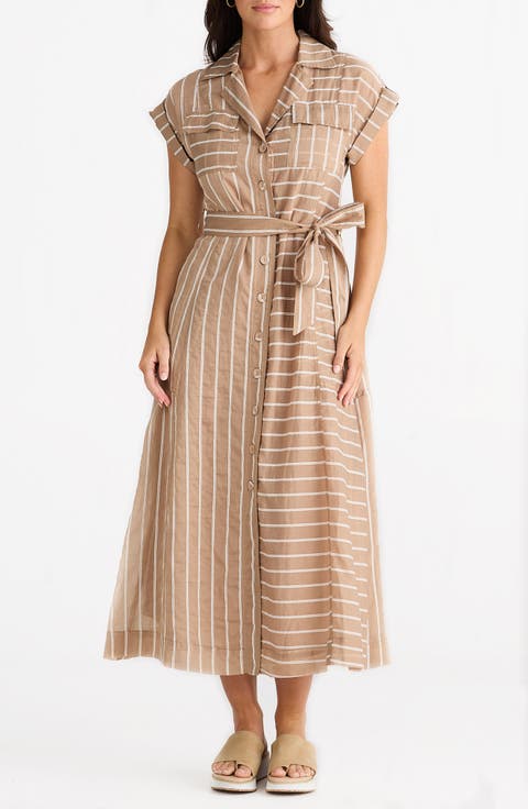 Portia Stripe Maxi Shirtdress