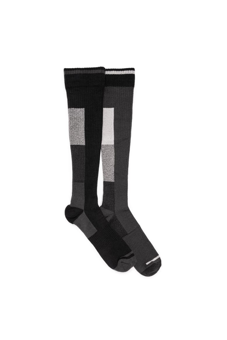 Men's Work Wear Tall Cotton Blend Compression Socks, 2 Pair Pack, Main, color, Black/Grey
