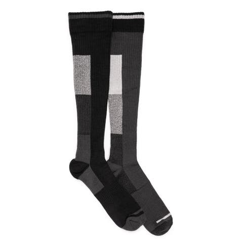 Men's Work Wear Tall Cotton Blend Compression Socks, 2 Pair Pack