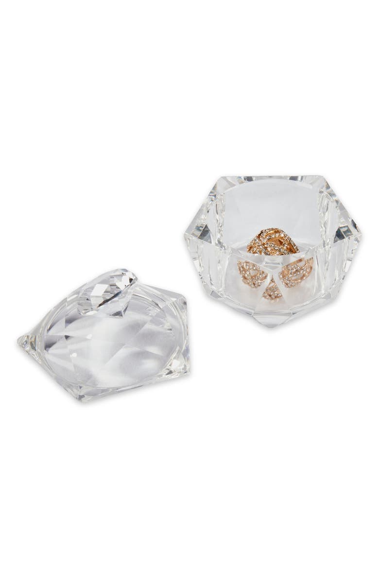 Bey-Berk Faceted Crystal Storage Jewlery Jar with Lid, Alternate, color, Multi-Color