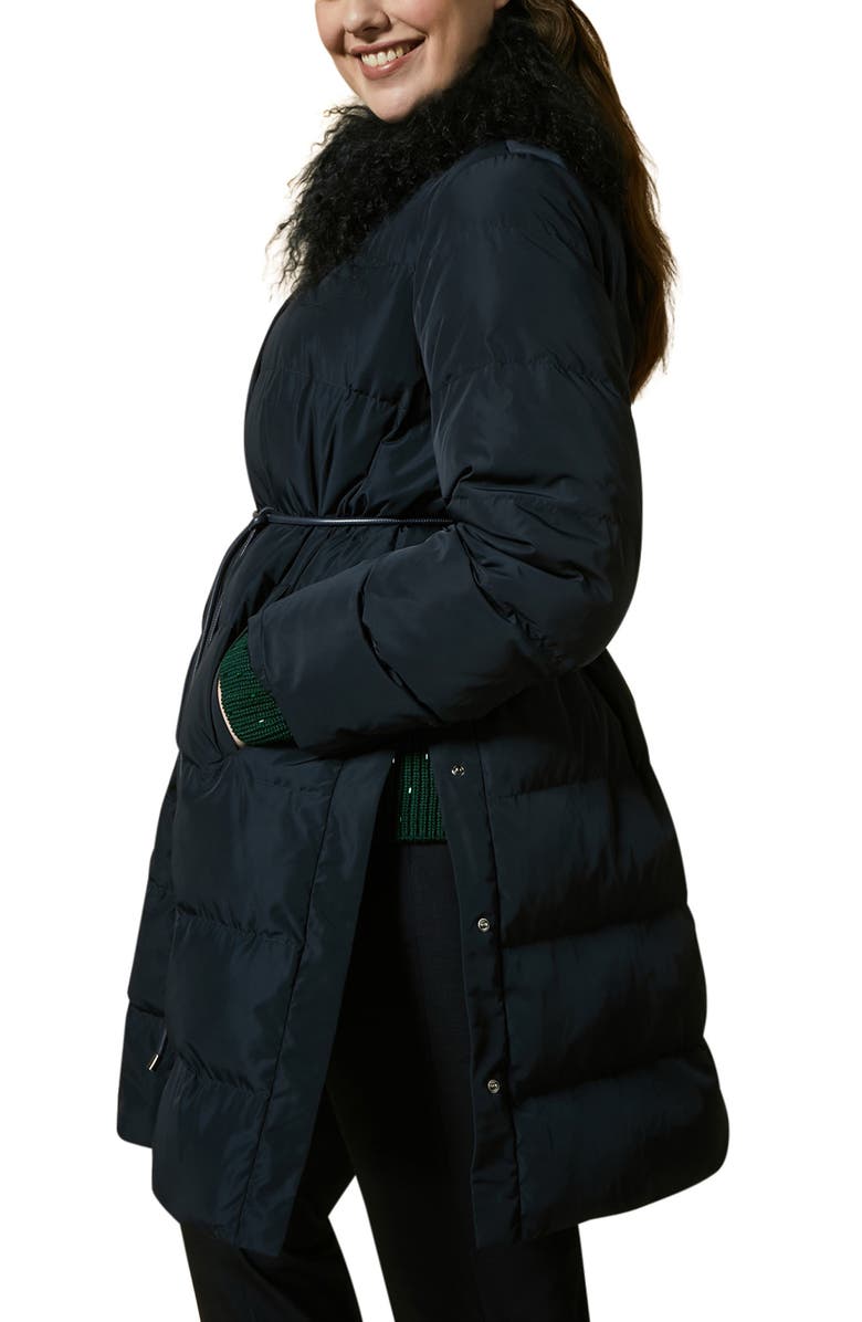 Marina Rinaldi Perfetto Puffer Jacket with Removable Faux Fur Collar, Alternate, color, 