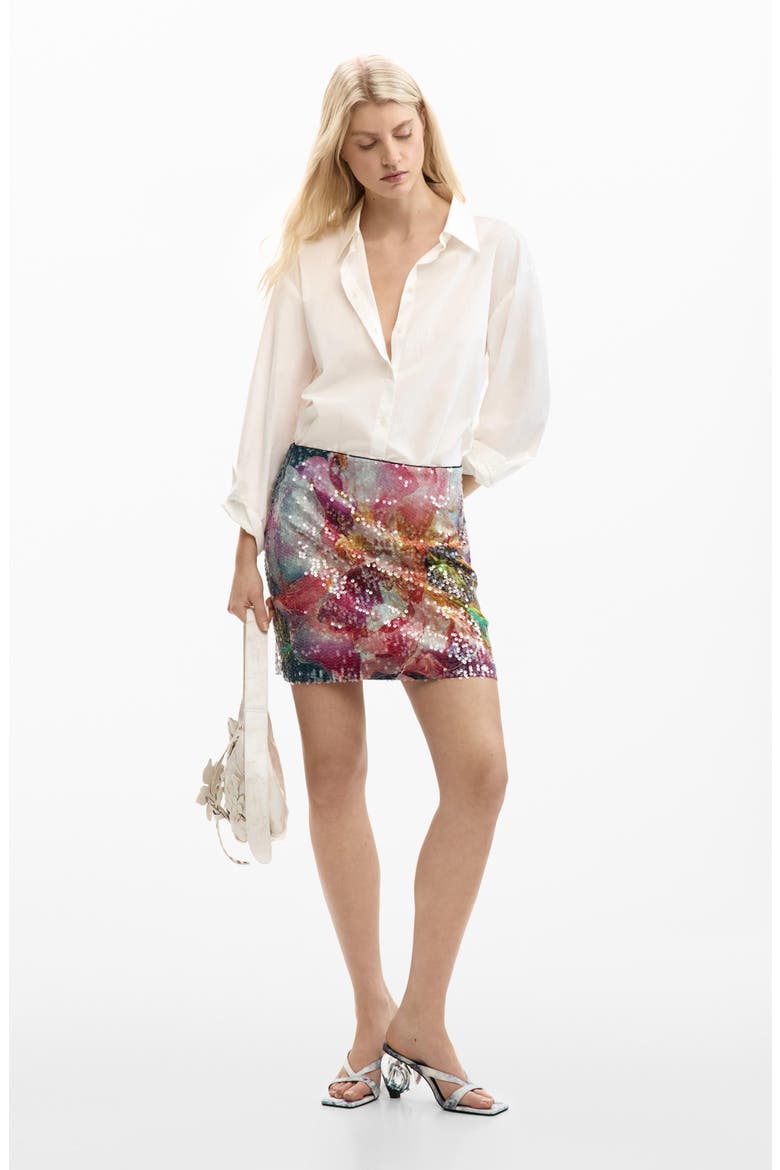 Sequin Miniskirt, Alternate, color, PINK