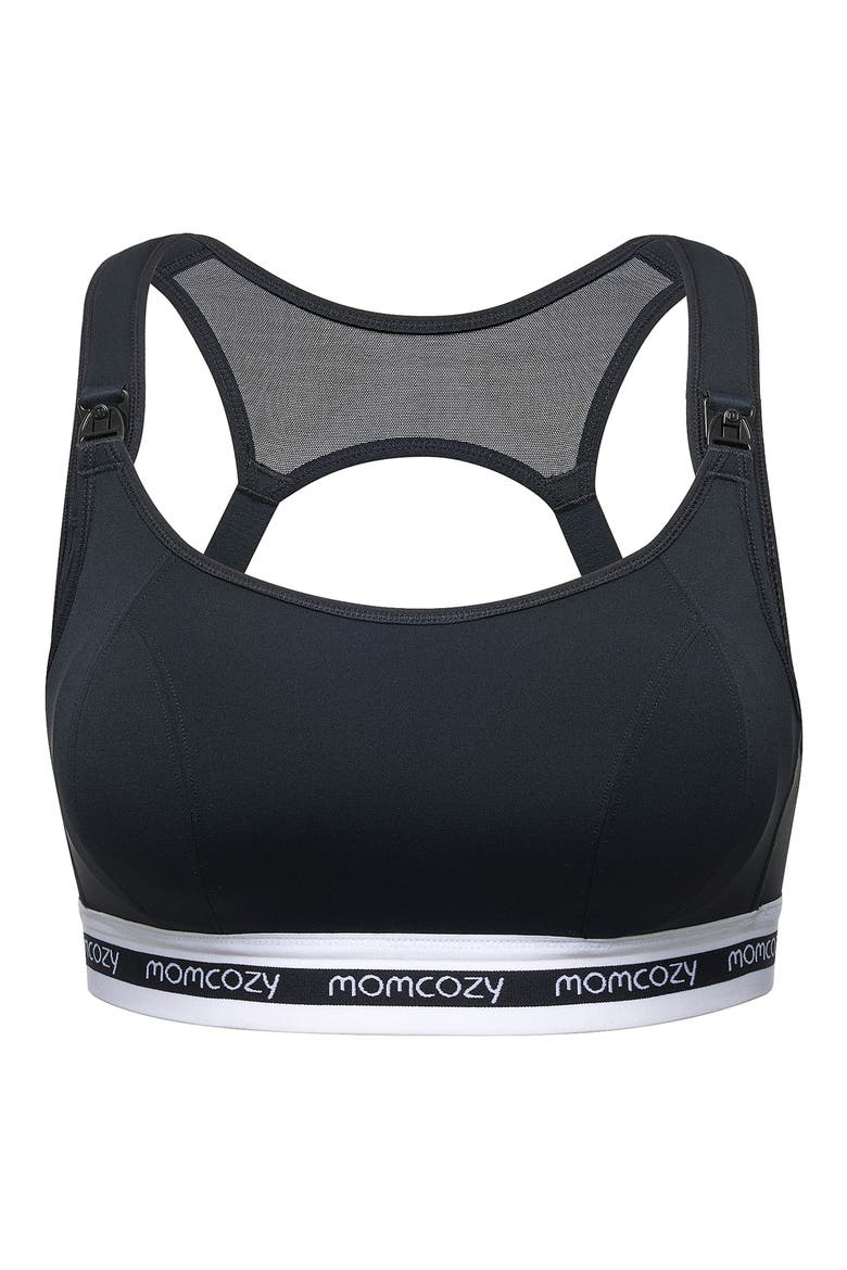 Low Impact Nursing Sports Bra, Main, color, BLACK