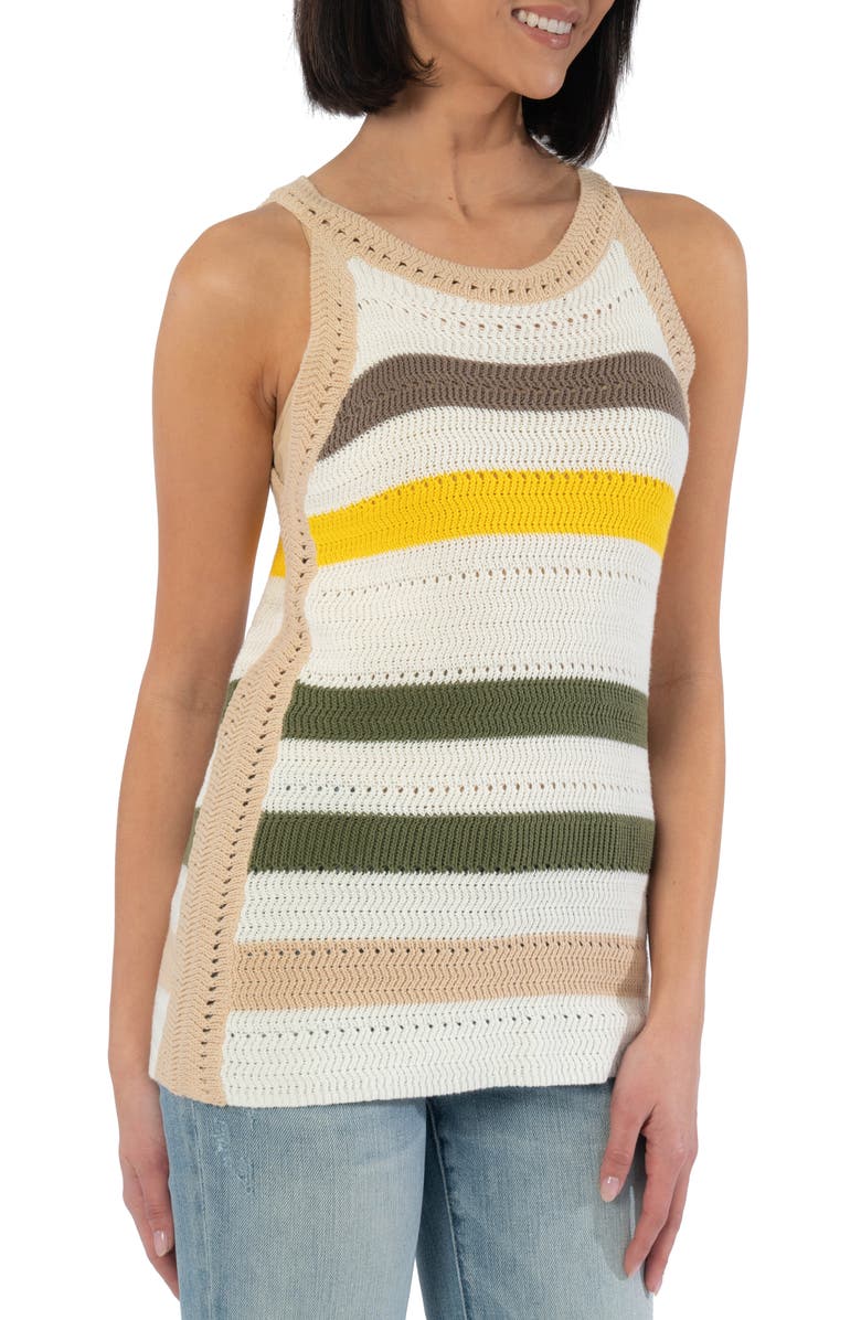 SWAT FAME KUT from the Kloth Nour Stripe Crochet Tank, Alternate, color, 