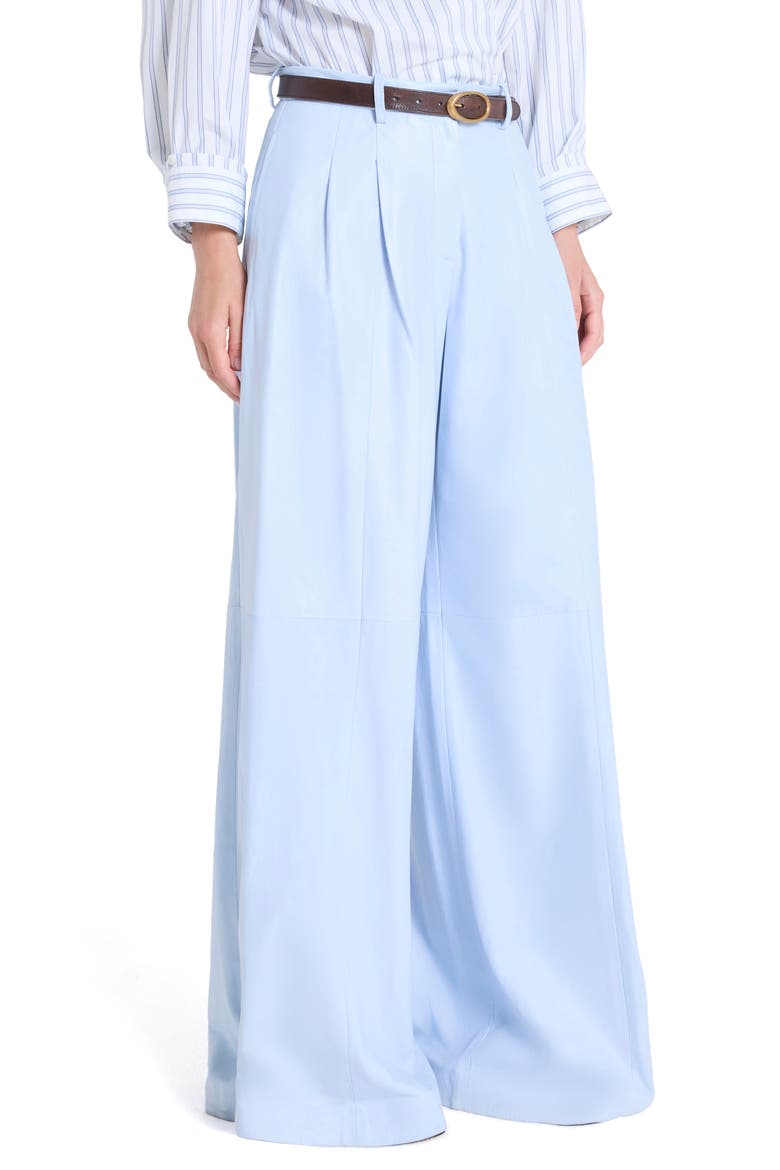 Avery Wide Leg Leather Pants, Alternate, color, KENTUCKY BLUE
