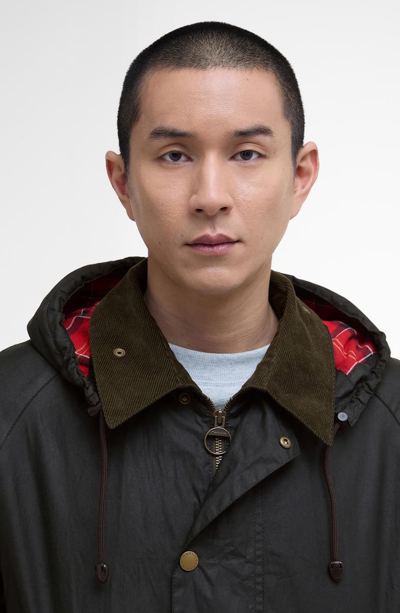 Barbour Solar Transport Waxed Cotton Hooded Jacket, Alternate, color, 