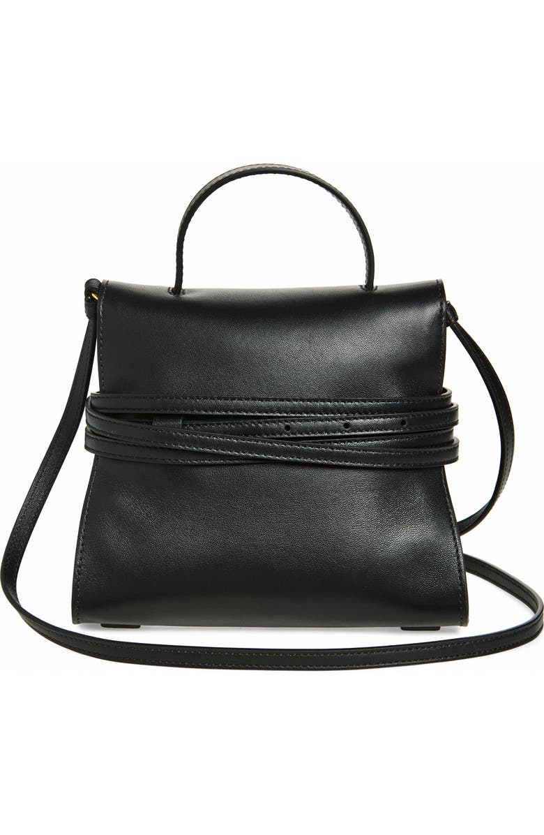 Moschino Tie Me Leather Shoulder Bag, Alternate, color,