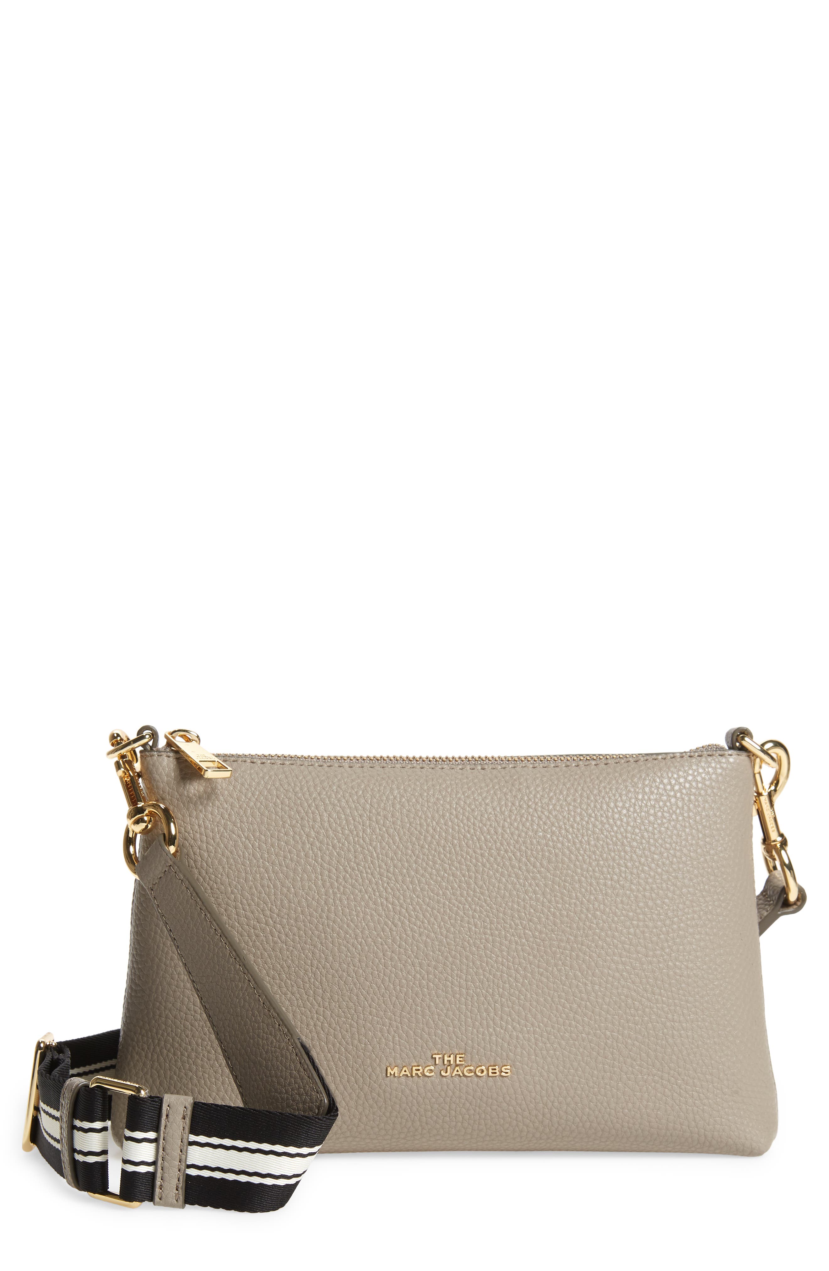 Leather Crossbody Bag, Main, color, CEMENT